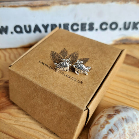 ﻿925 Hall Marked Sterling Silver  Fun Engraved Turtle Stud Earring  H - 10mm x W - 9mm   Perfect for everyday beach wear for ocean lovers!