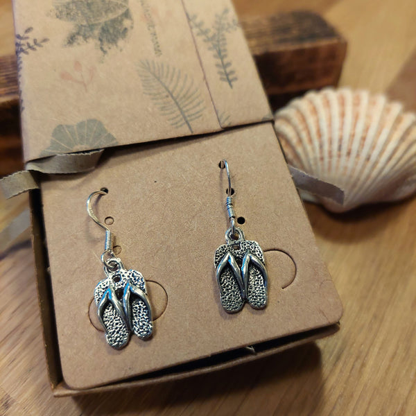Ede - Silver plated Flip Flop or Turtle Earring