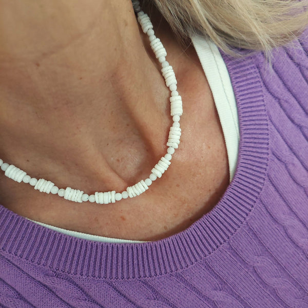 Carissa - Handmade Puka shell bead choker