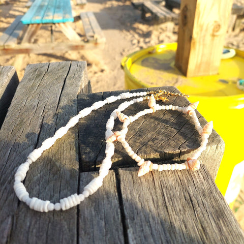 Carissa - Handmade Puka shell bead choker