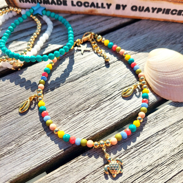 Doris - Handmade Multicolour Turtle Anklet