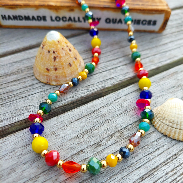 Bridget - Handmade Short Glass Bead Necklace