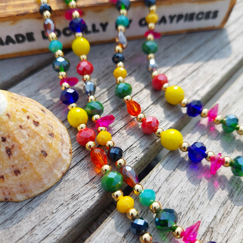 Bridget - Handmade Short Glass Bead Necklace