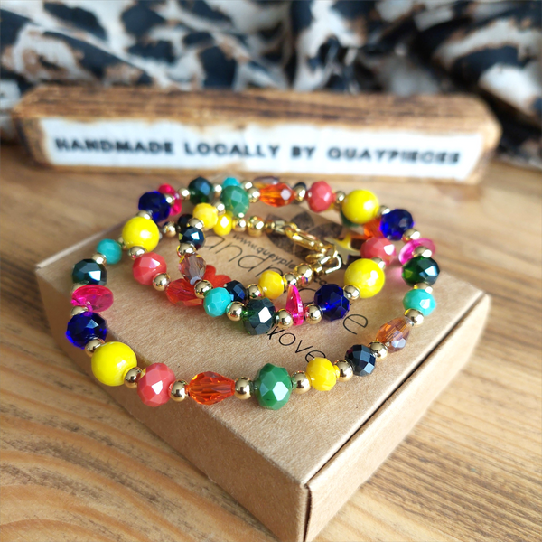 Bridget - Handmade Short Glass Bead Necklace