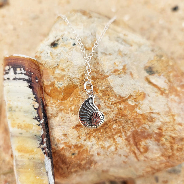 925 Hall Marked Sterling Silver  Lovely engraved shell pendant necklace  H 19mm x W 10 mm  18" Silver trace chain  Lovely little gift for beach lovers!  **Presented in lovely Kraft paper gift box with reusable organza pouch**