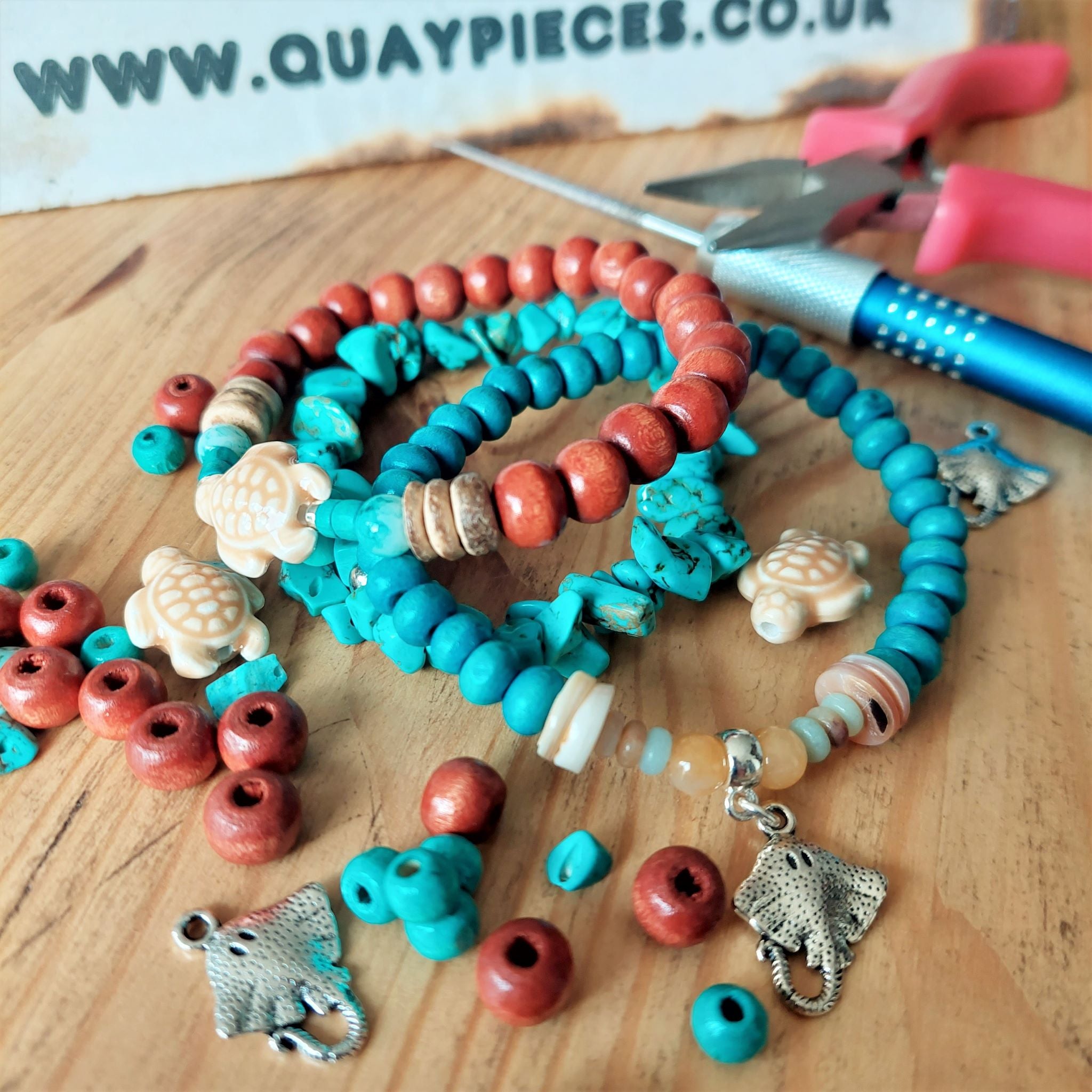 Seaspray Collection of 3 Handmade Bracelets Quay Pieces
