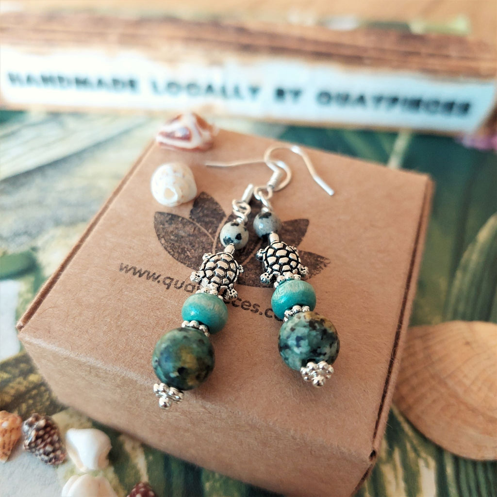 Turquoise bead earrings sale